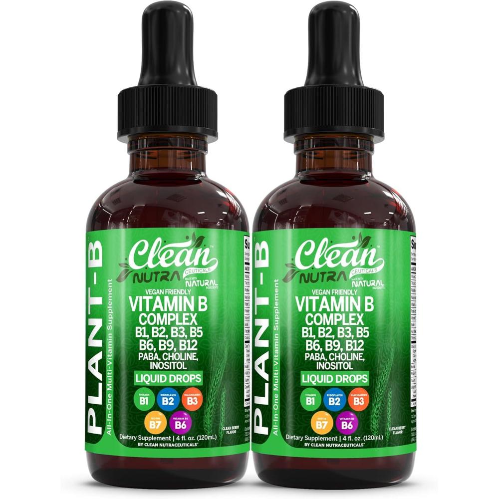 image:imageVitamin B Complex Liquid Drops Thiamine B1 B6 B2 B3 B4 B5 B7 B9 B12 Niacinamide Paba Choline Inositol Taurine Probiotics Beet Root Spirulina PlantB Vitamin Supplements by Clean Nutra2