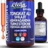 image:imageTongkat Ali Liquid Drops Shilajit Ashwagandha Turkesterone Fadogia Agrestis Magnesium Irish Sea Moss and Zinc Herbal Supplement by Clean Nutra1