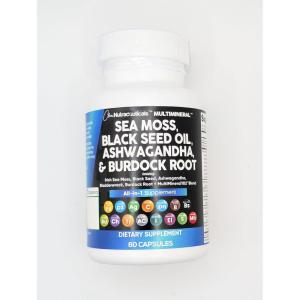 Clean Nutraceuticals Sea Moss Black Seed Oil Ashwagandha Turmeric Bladderwrack Burdock & Vitamin C Vitamin D3 with Elderberry Manuka Dandelion Yellow Dock Iodine Chlorophyll ACV