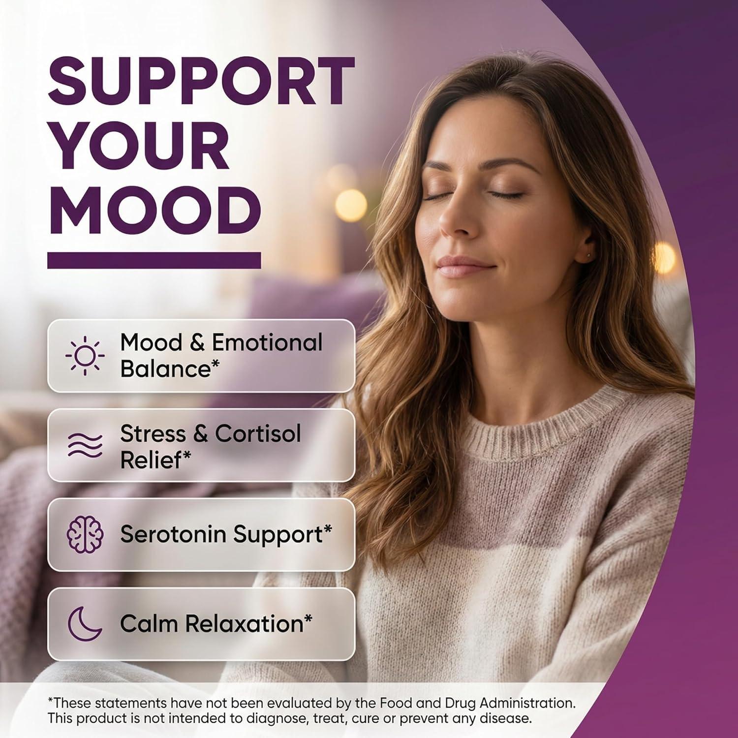 image:imageAuraZen Mood Support Saffron Gummies LTheanine Ashwagandha Rhodiola St Johns Wort Lions Mane GABA Vitamin D Magnesium Supplement Calm Vegan PlantBased Herbal Gummy By Clean Nutra