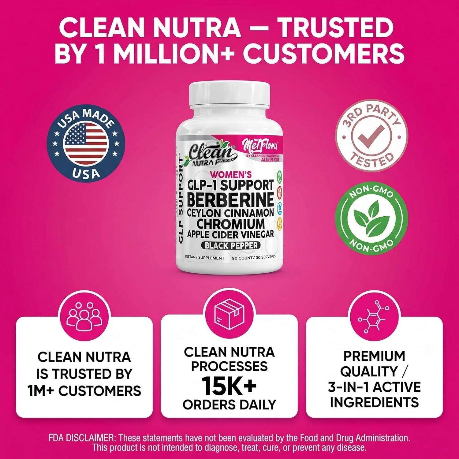 image:imageBerberine 1500mg Supplement with Apple Cider Vinegar Capsules Womens GLP1 Support with Ceylon Cinnamon Chromium Picolinate amp Black Pepper Extract Metabolic Wellness 90 Vegetarian Capsules