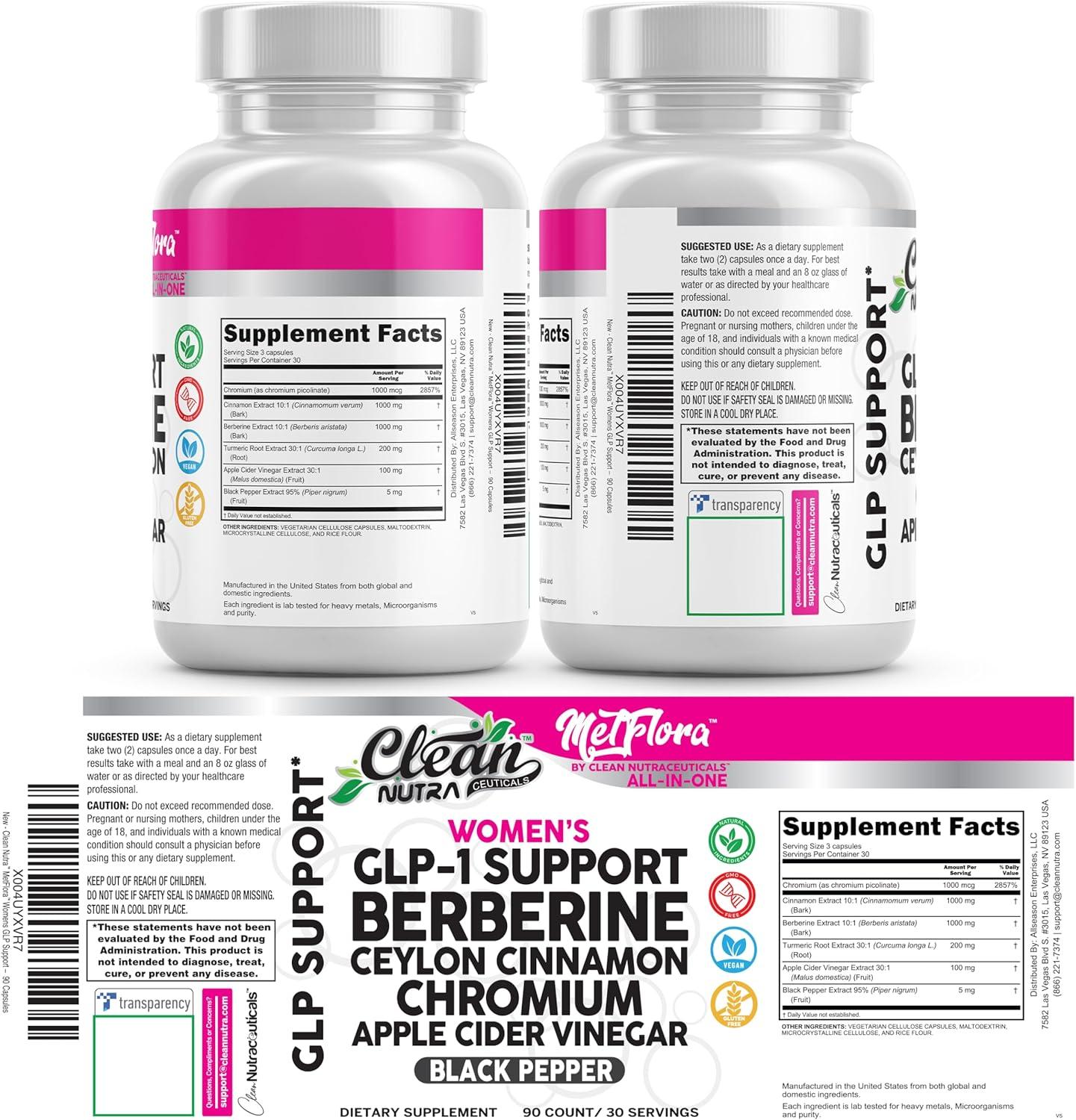 image:imageBerberine 1500mg Supplement with Apple Cider Vinegar Capsules Womens GLP1 Support with Ceylon Cinnamon Chromium Picolinate amp Black Pepper Extract Metabolic Wellness 90 Vegetarian Capsules