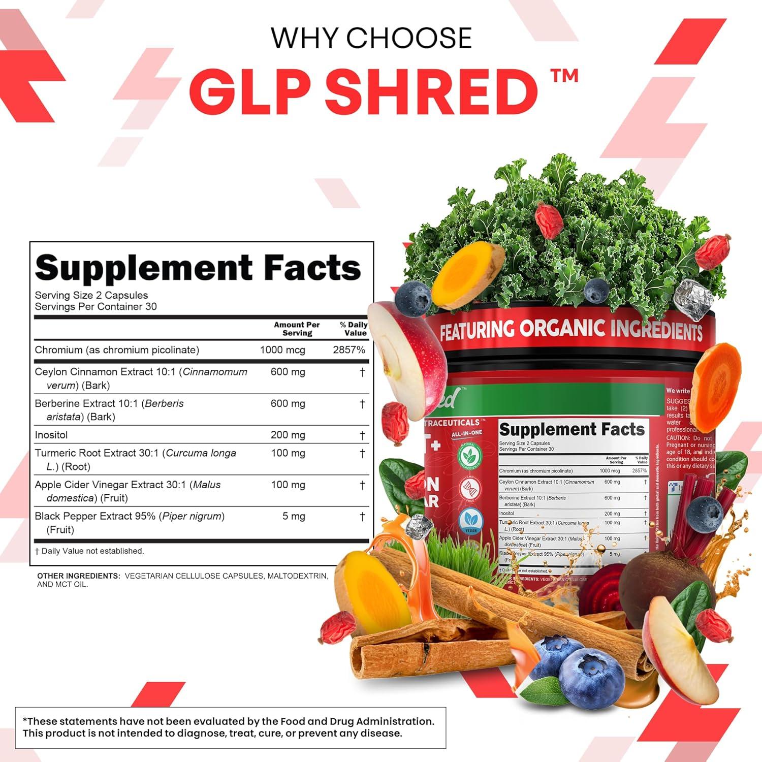 image:imageGLP1 Supplement Berberine Ceylon Cinnamon Apple Cider Vinegar Chromium Turmeric Gut Health Digestive Balance 60 Vegan Capsules by Clean Nutra