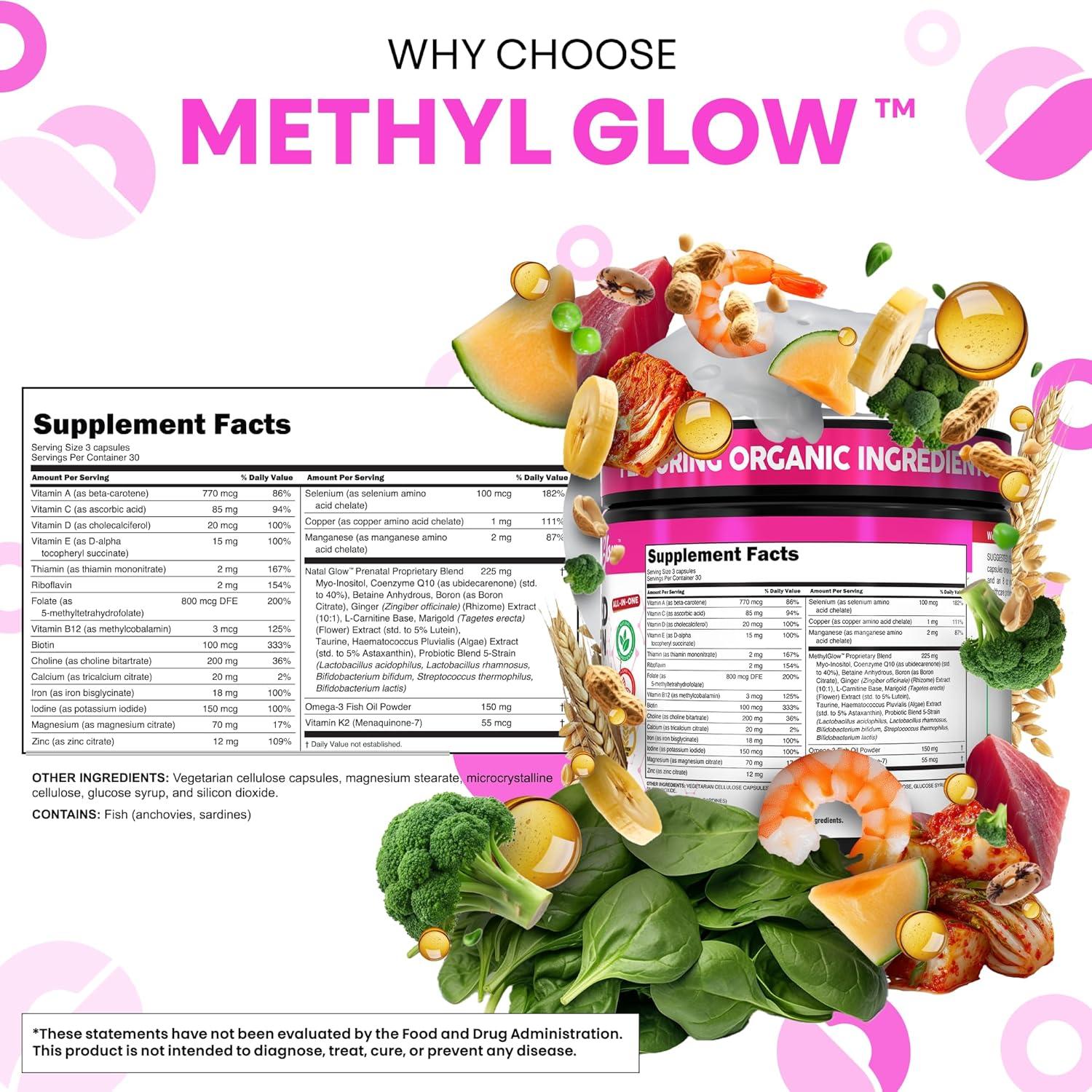 image:imageMethylated Multivitamin for Women Vitamins B6 Methyl B12 A B C D K E Folate Choline Omega 3 Thiamine Riboflavin Iron Iodine Magnesium Zinc Selenium Copper Calcium 90 Capsules by Clean Nutra