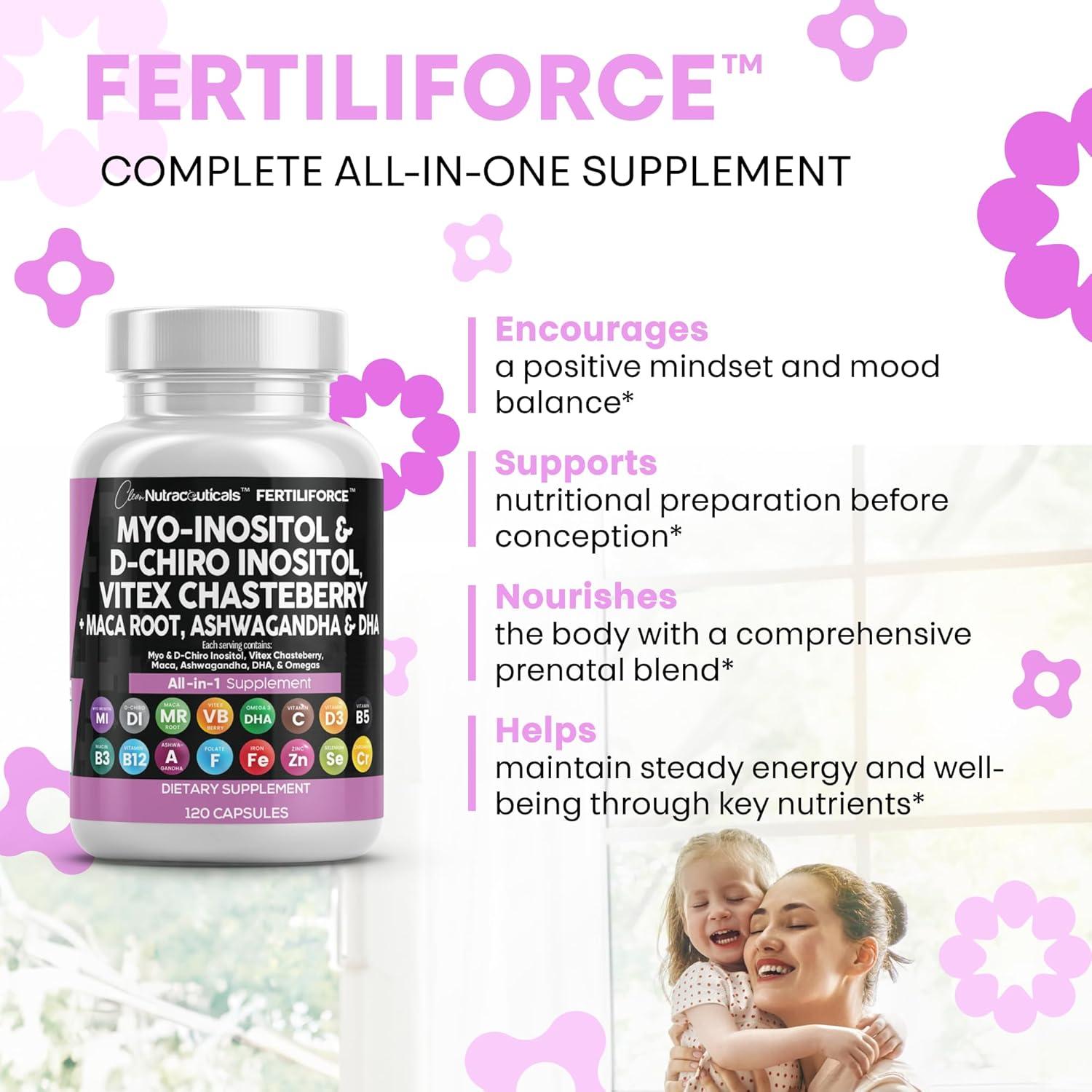 image:imageMyoInositol amp DChiro Inositol 2050mg Fertility Supplement 401 Ratio Prenatal Vitamins for Women with Ashwagandha Maca Root Vitex Chasteberry Iron DHA Folic Acid DIM Zinc 2Pack2