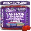 image:imageAuraZen Mood Support Saffron Gummies LTheanine Ashwagandha Rhodiola St Johns Wort Lions Mane GABA Vitamin D Magnesium Supplement  Calm Vegan PlantBased Herbal Gummy By Clean Nutra